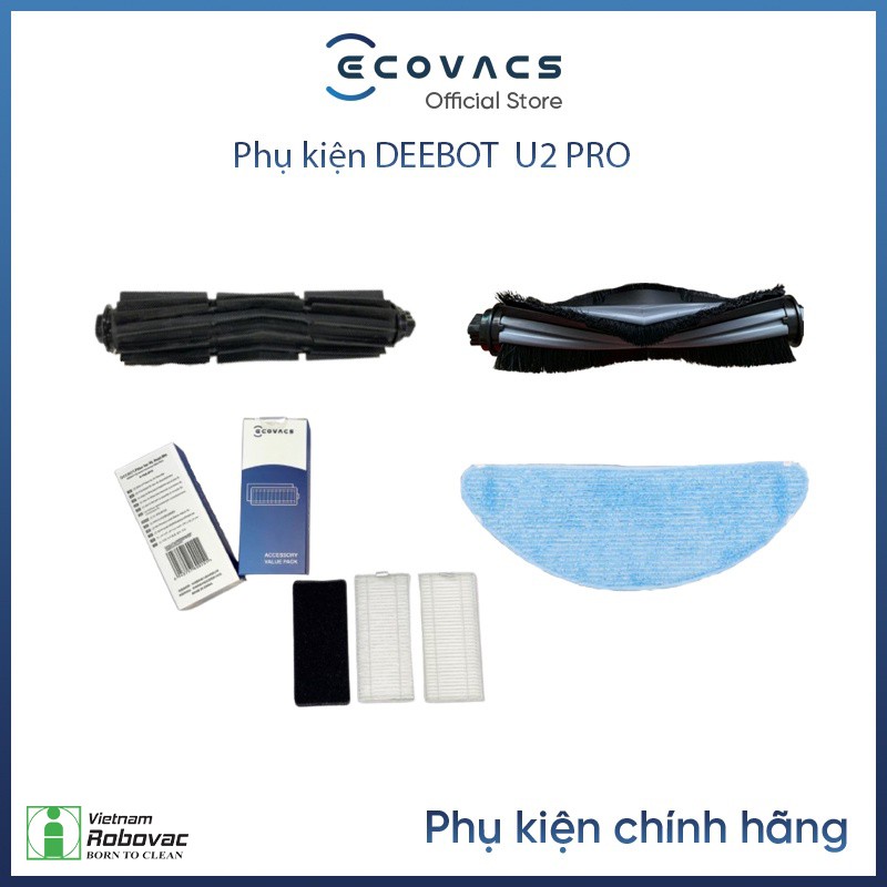 Bộ Phụ Kiện Robot Hút Bụi Ecovacs Deebot U2 Pro - Hàng Chính Hãng