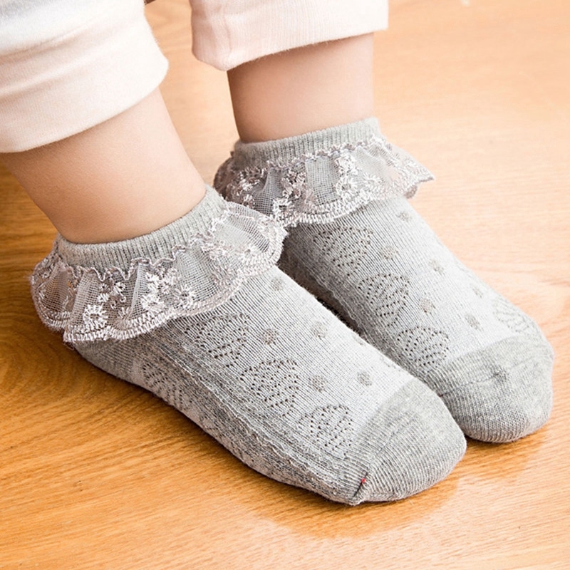 Vớ Cotton Phối Ren Kiểu Dáng Xinh Xắn Dành Cho Bé Gái