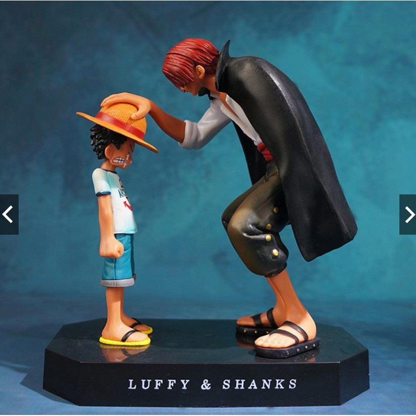 Mô hình One Piece nhân vật tứ hoàng Shank tóc đỏ và Luffy ss5 18cm