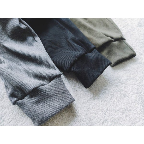 Quần JOGGER VNXK Unisex Nam Nữ Thun Gân 3 màu ĐEN, XÁM, LÍNH AGE2X Chính Hãng.