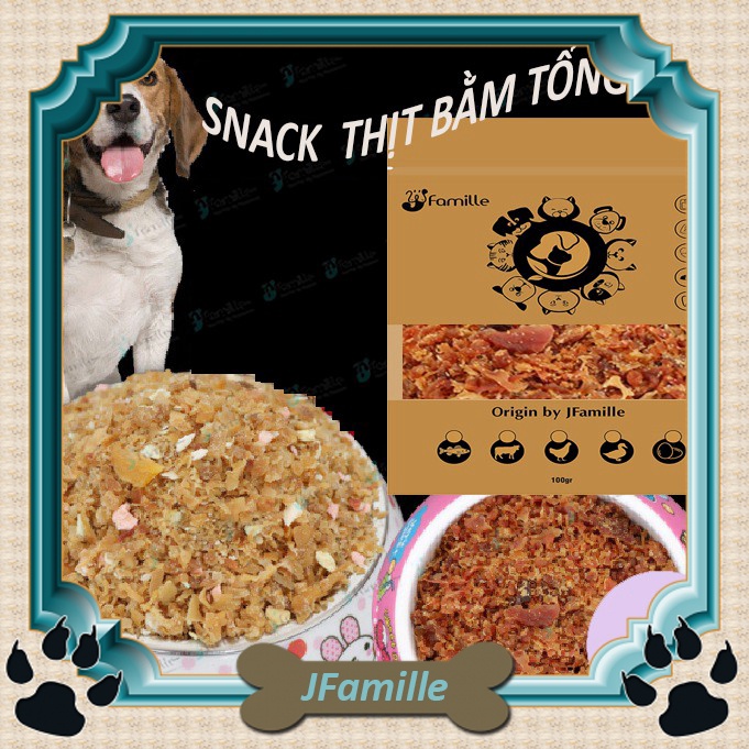 [100% TỪ THỊT TƯƠI]Thức Ăn Bổ Sung JFamille, Gà/ Vịt Thịt Bằm Tổng Hợp, Giàu Dinh Dưỡng và Protein. Gói 100gr. JF106