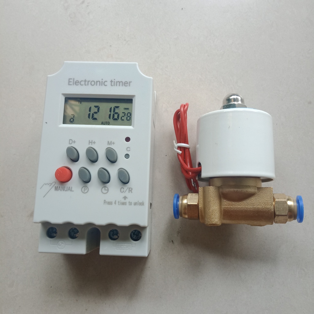 Combo bộ van điện và hẹn giờ dùng trong hệ thống phun sương tự động