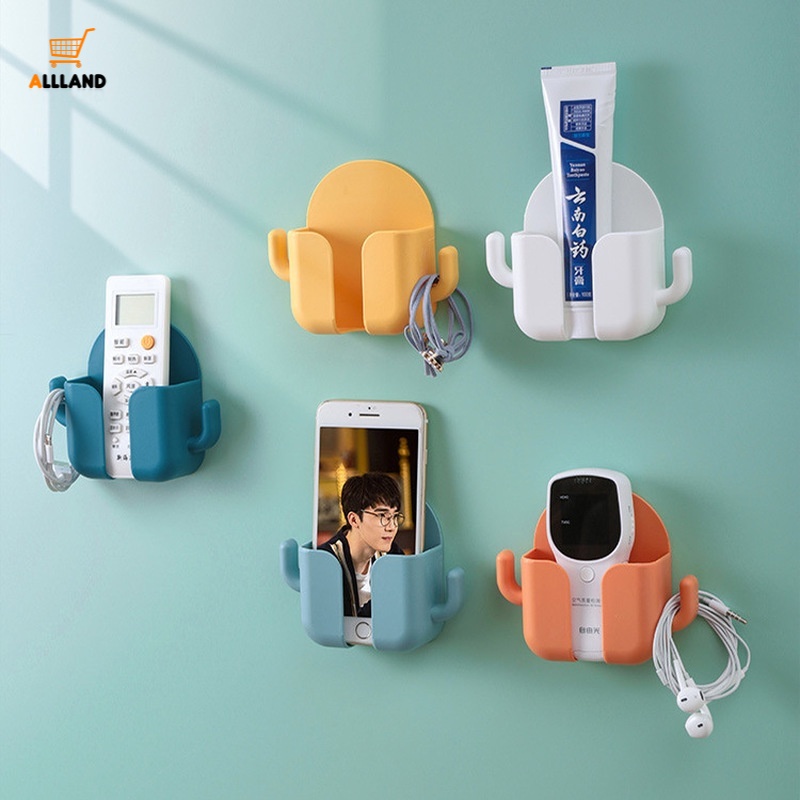 Hộp Đựng Điều Khiển Từ Xa Không Cần Khoan Hình Cây Xương Rồng Đa Năng Kiêm Giá Đỡ Điện Thoại Di Động