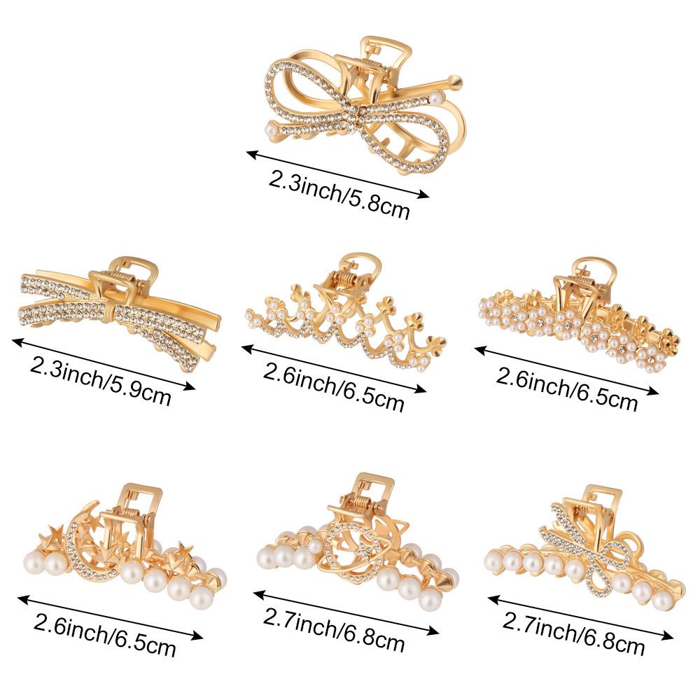 Kẹp tóc hình cá mập đính ngọc trai giả bằng hợp kim thời trang cho nữ