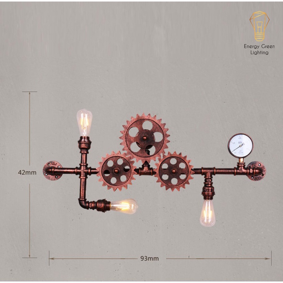 Đèn Tường Energy Green Lighting Retro DT-9040 - Hình Ống Nước,Bánh Răng Chuyển Động - Kiểu Dáng Cổ Điển