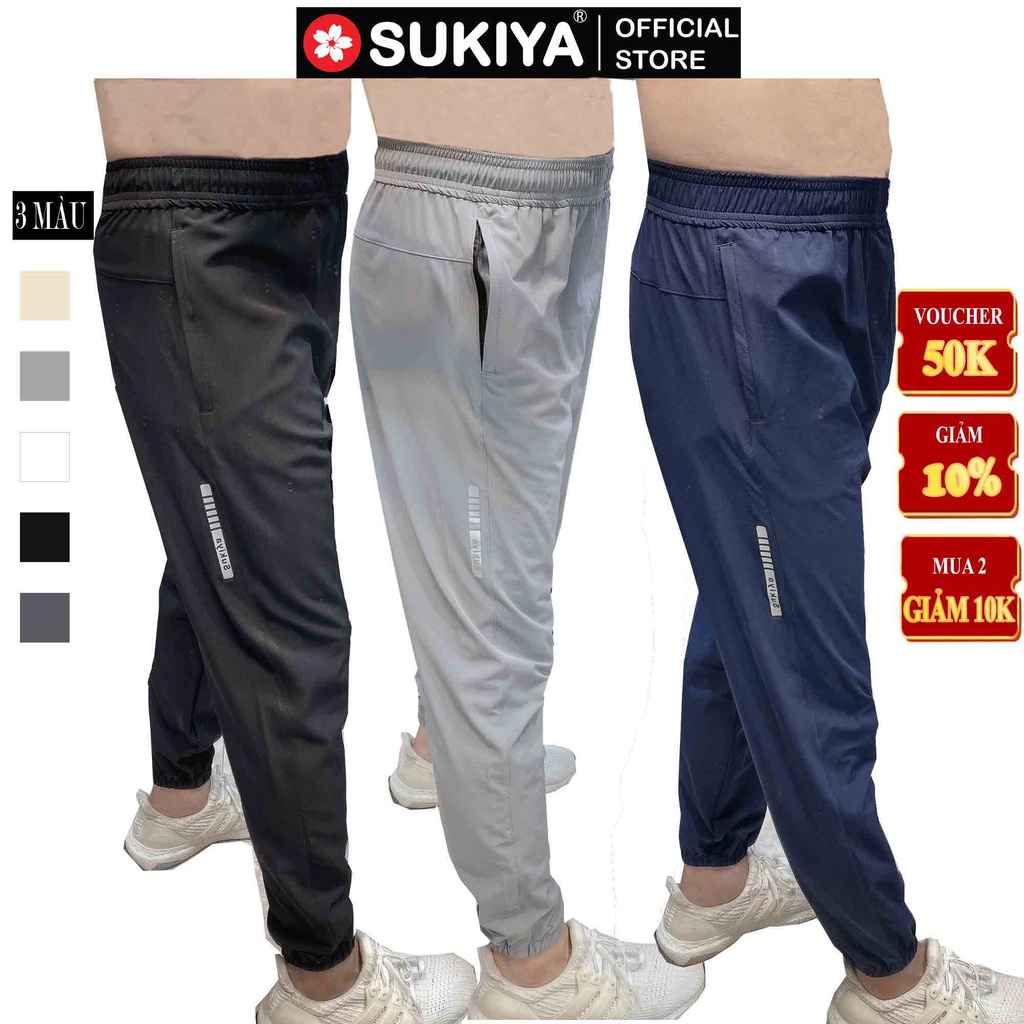 Quần jogger nam Thể Thao SUKIYA Chất Vải Gió Nhăn Cao Cấp Vận động thoải mái QTT02