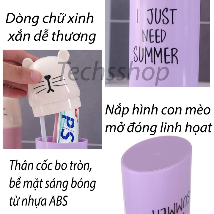 Hộp Đựng Bàn Chải Kem Đánh Răng Hình Mèo Tiện Lợi Khi Đi Du Lịch Hay Công Tác Nhỏ Xinh Xắn Dễ Thương