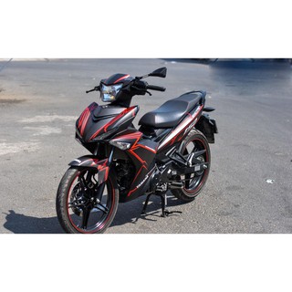Tem trùm exciter 150 đen chỉ đỏ, độ team decal xe ex dán đời 2015-2020