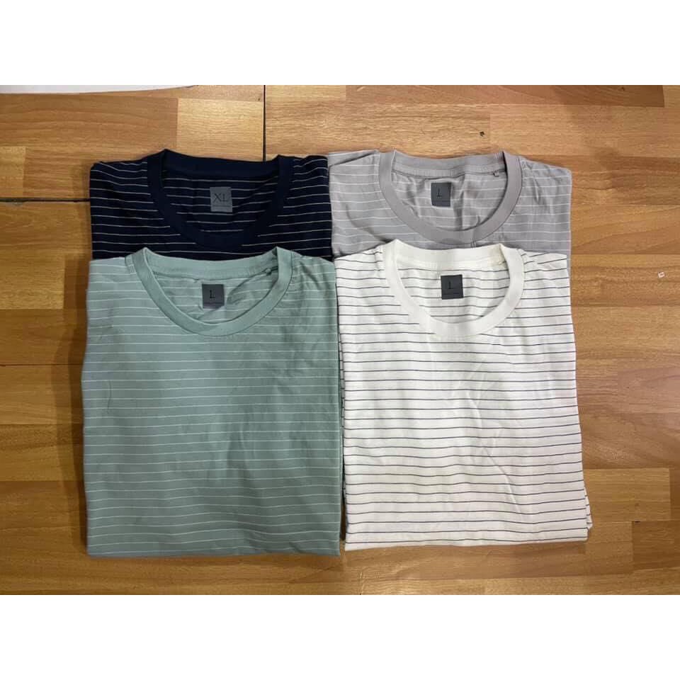Áo thun sọc nam ngắn tay cotton supima vnxk xuất khẩu