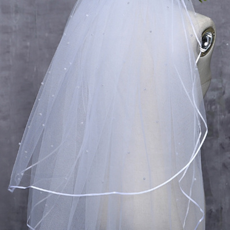 Mạng Che Mặt 3 Tầng Với Lược Kim Loại Và Ruy Băng Cho Cô Dâu / Phù Dâu