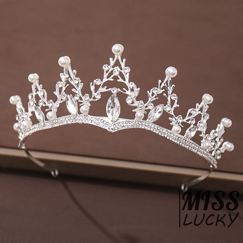 Vương Miện Đính Đá Và Ngọc Trai Giả Thời Trang Cho Nữ Giới