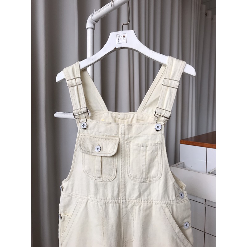[Mã FADIRECT20 giảm 20K đơn 150K] Yếm quần dài jean 2 túi trắng kem - YQD114 | BigBuy360 - bigbuy360.vn