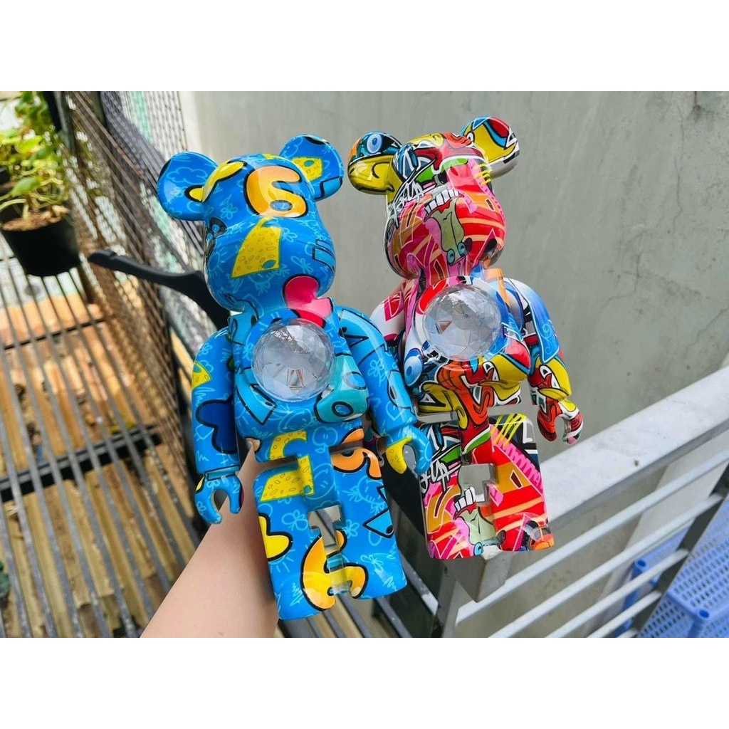Loa bluetooth đèn gấu bearbrick sunset light, loa gấu có đèn decor