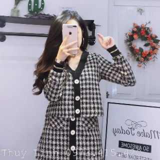 [SẴN] SET DẠ TWEED KẺ SIÊU XINH
