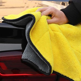 Khăn đa năng 2 lớp Microfiber lau xe hơi, lau kính 2 lớp dày, mịn không rụng sợi