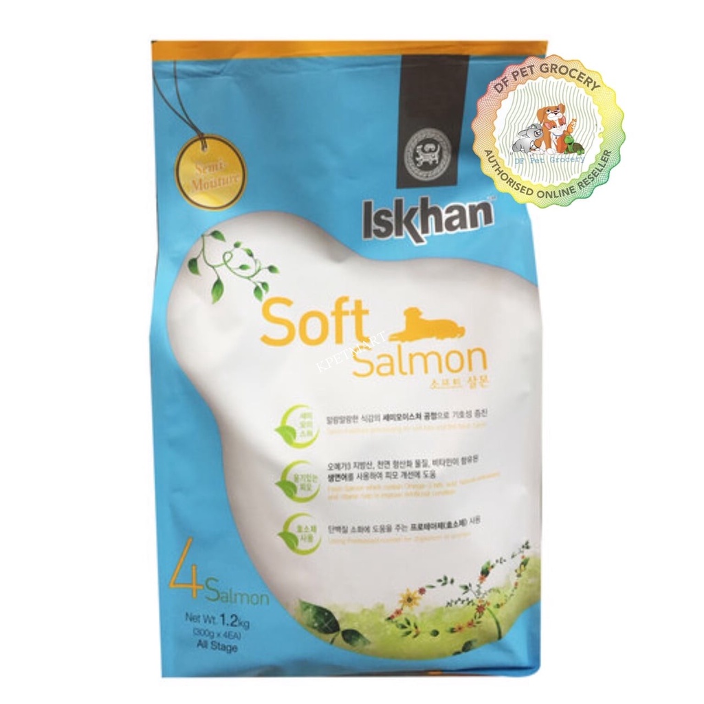 Thức ăn hạt mềm cho chó vị cá hồi Iskhan Soft Salmon túi 1.2kg