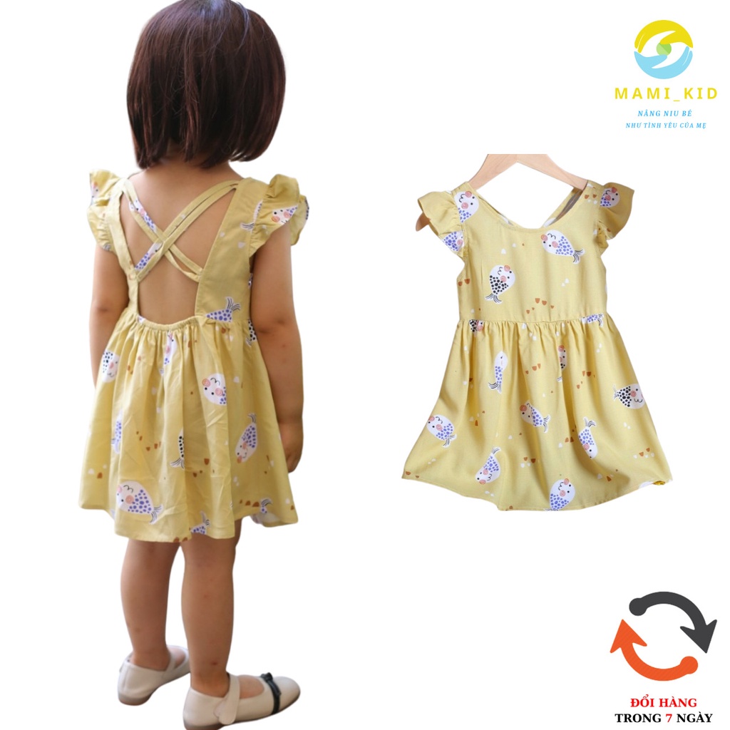váy xinh cho bé gái 1-7 tuổi vải LANH LỤA loại đẹp, 12-25kg, mamikid