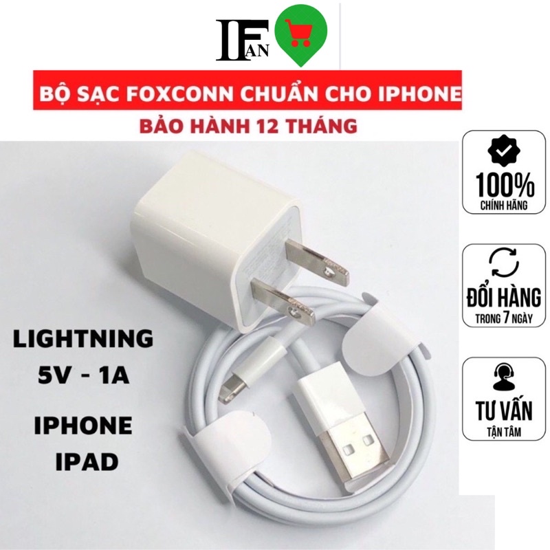 Sạc Điện Thoại 5/6/7/8/X Chuẩn Foxconn Bảo Hành 12 Tháng