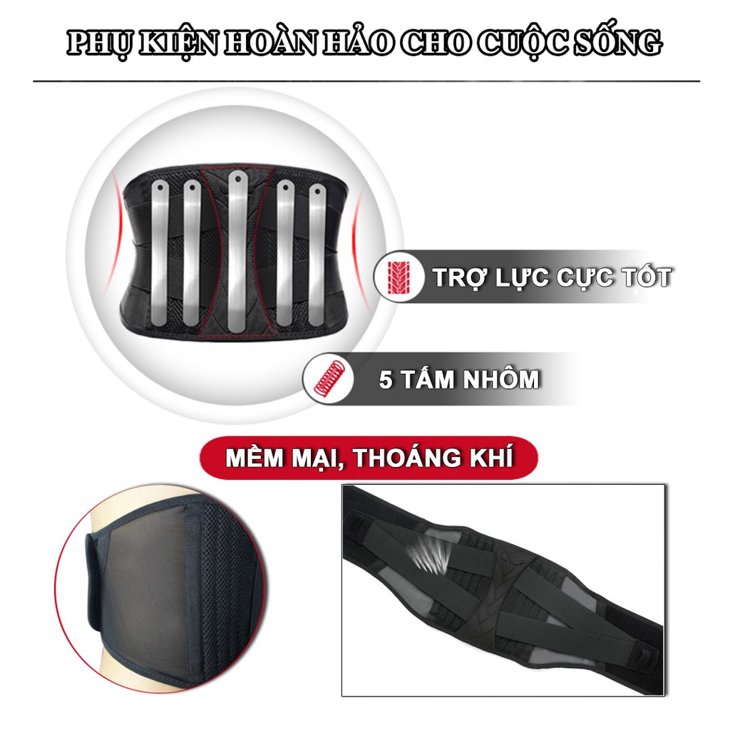 Đai Lưng Cột Sống Thoát Vị, Thoái Hóa, Đau Lưng - Đai Trợ Lực Sống Lưng Cao Cấp - AMBERVIETNAM