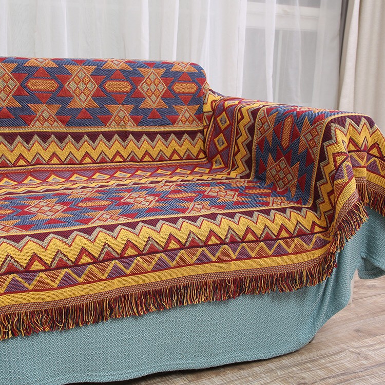 Thảm Thổ Cẩm Bohemian180cm x 130cm Họa Tiết Cổ Điển