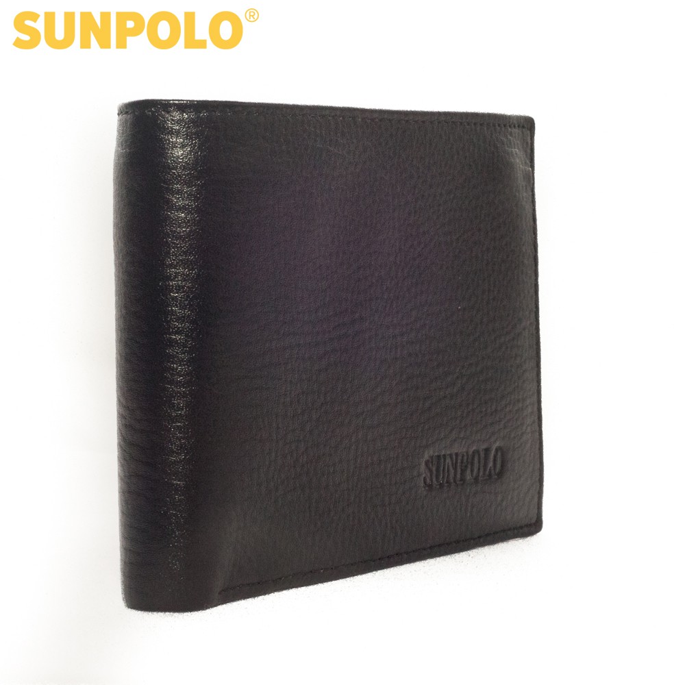 Ví ngang nam da bò SUNPOLO Đen Nâu - WSDQ21