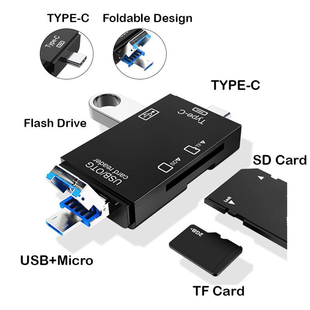 Đầu đọc thẻ nhớ MMULCK Type C USB 2.0 TF OTG Micro SD 6 trong 1 tốc độ cao đa năng