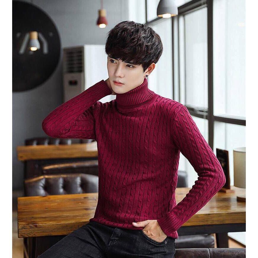 Áo Len Cổ Lọ Nam,Chất Liệu Len Thừng Đan Phối Dày Dặn Dáng Vừa Phù Hợp với cả nam và nữ | BigBuy360 - bigbuy360.vn