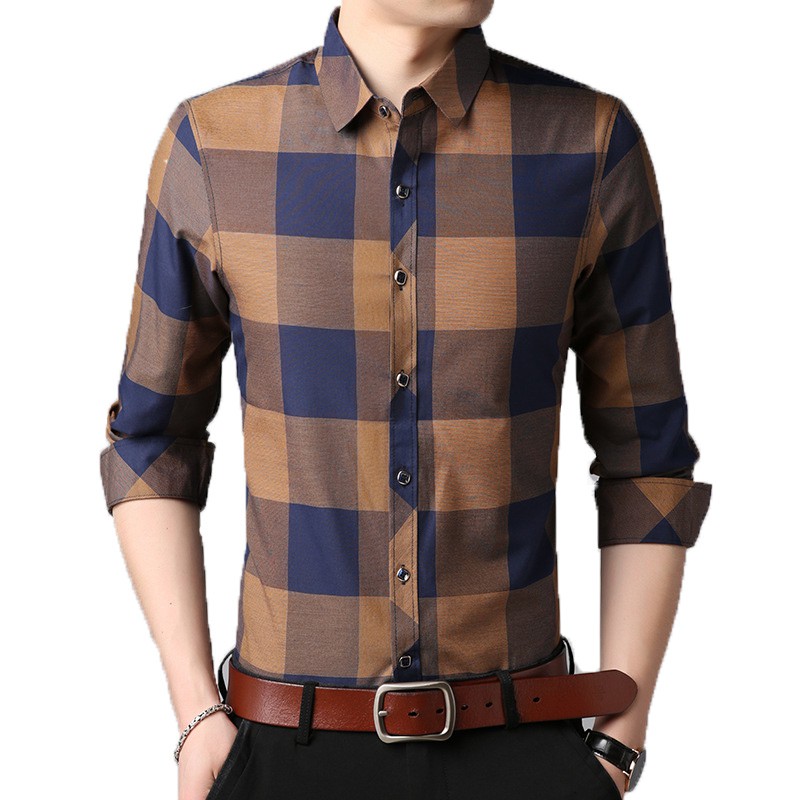 Áo Sơ Mi Nam FLASHBACKS Dài Tay - Kẻ Caro FLASBACKS Cao Cấp - Vải Lụa Không Nhăn - AD00001