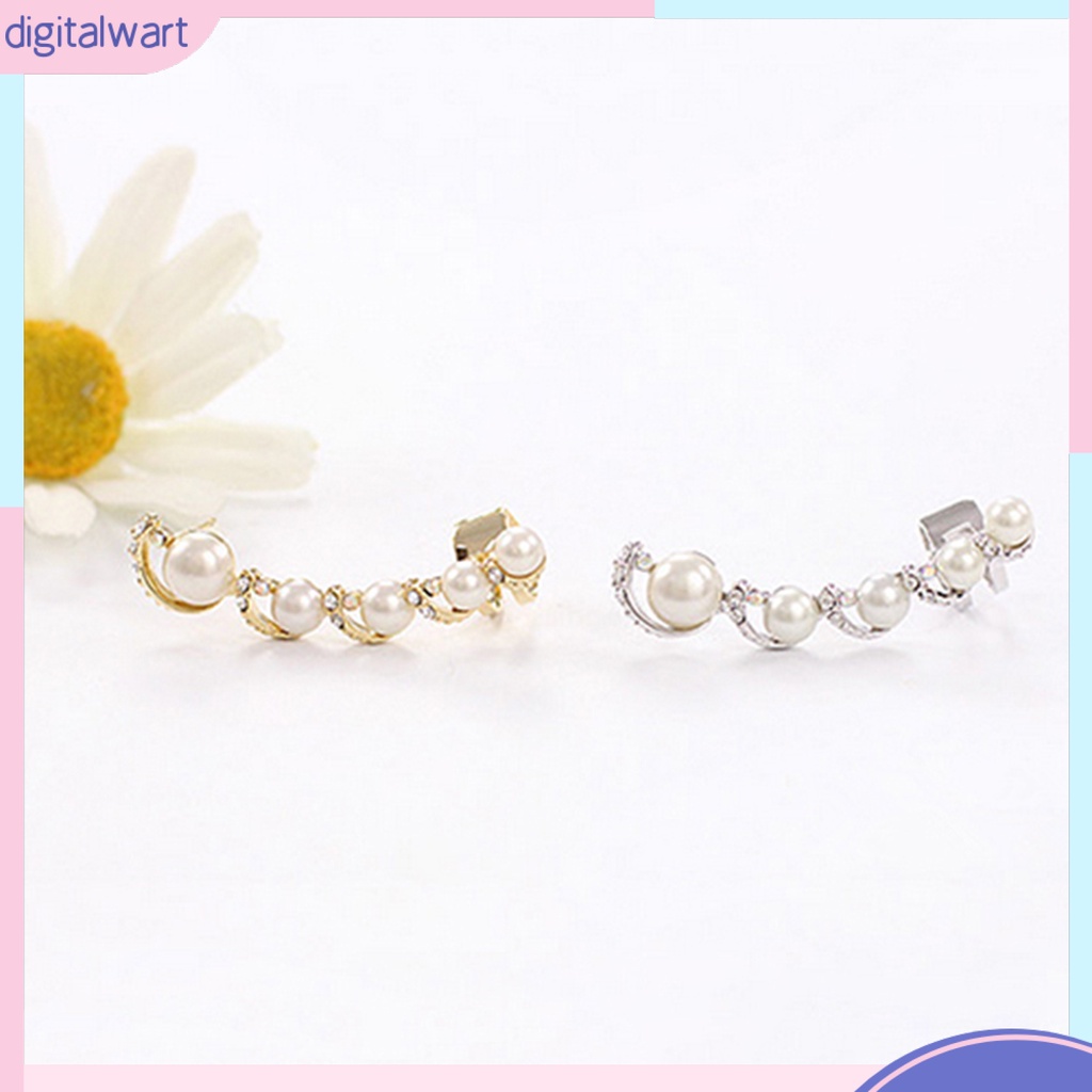 Khuyên tai trái đơn phối đá quý ngọc trai nhân tạo sang trọng dành cho nữ