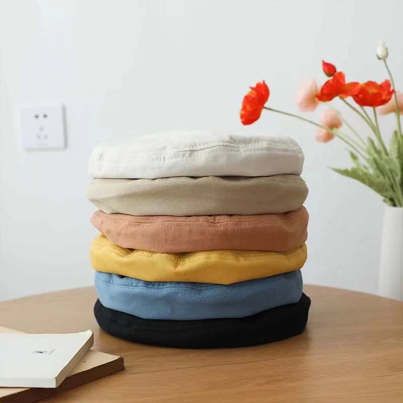 Mũ Beret Vải Cotton Mỏng Nhiều Màu Thanh Lịch
