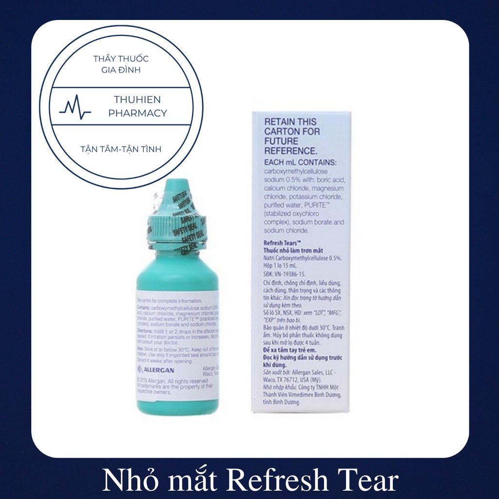 Dung dịch nước mắt nhân tạo Refresh Tear (Lọ 15ml)