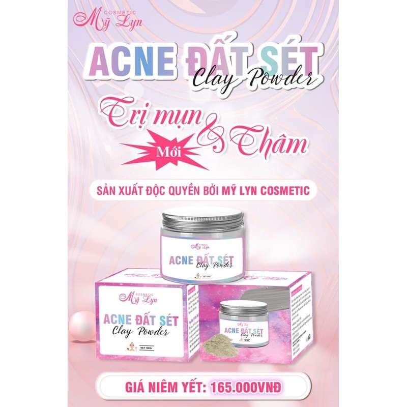Bột rửa mặt ACNE ĐẤT SÉT kèm xẻng múc (Độc quyền Acne Mỹ Lyn)