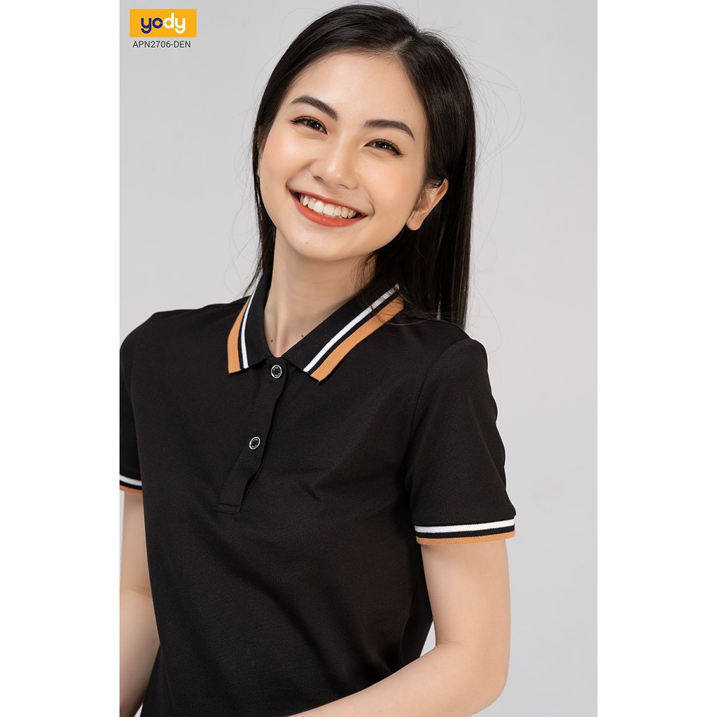 Áo polo nữ YODY áo có cổ chất liệu pique mắt chim thấm hút tốt, mềm mịn APN3706