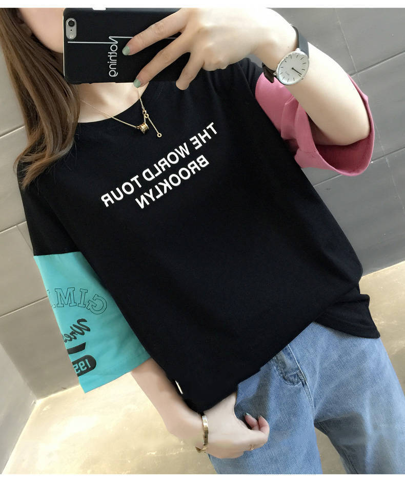 Áo thun tay lỡ dáng rộng phong cách Hàn Quốc thời trang cho nữ