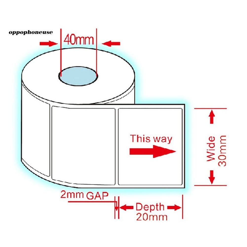 Cuộn 1000 Miếng Dán Cách Nhiệt Tự Dính 30x20mm Cho Điện Thoại Oppo