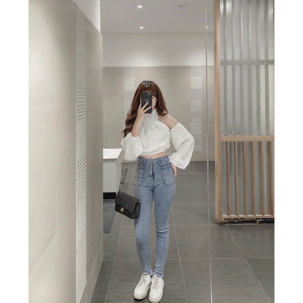 Áo kiểu tay dài thiết kệ độc lạ hở lưng quyến rũ THEA TOP