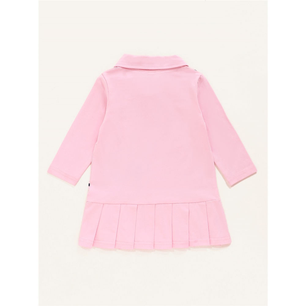 Đầm Tay Dài Cổ Peter Pan Phong Cách Preppy Cho Bé Gái Sơ Sinh 0-2 Tuổi