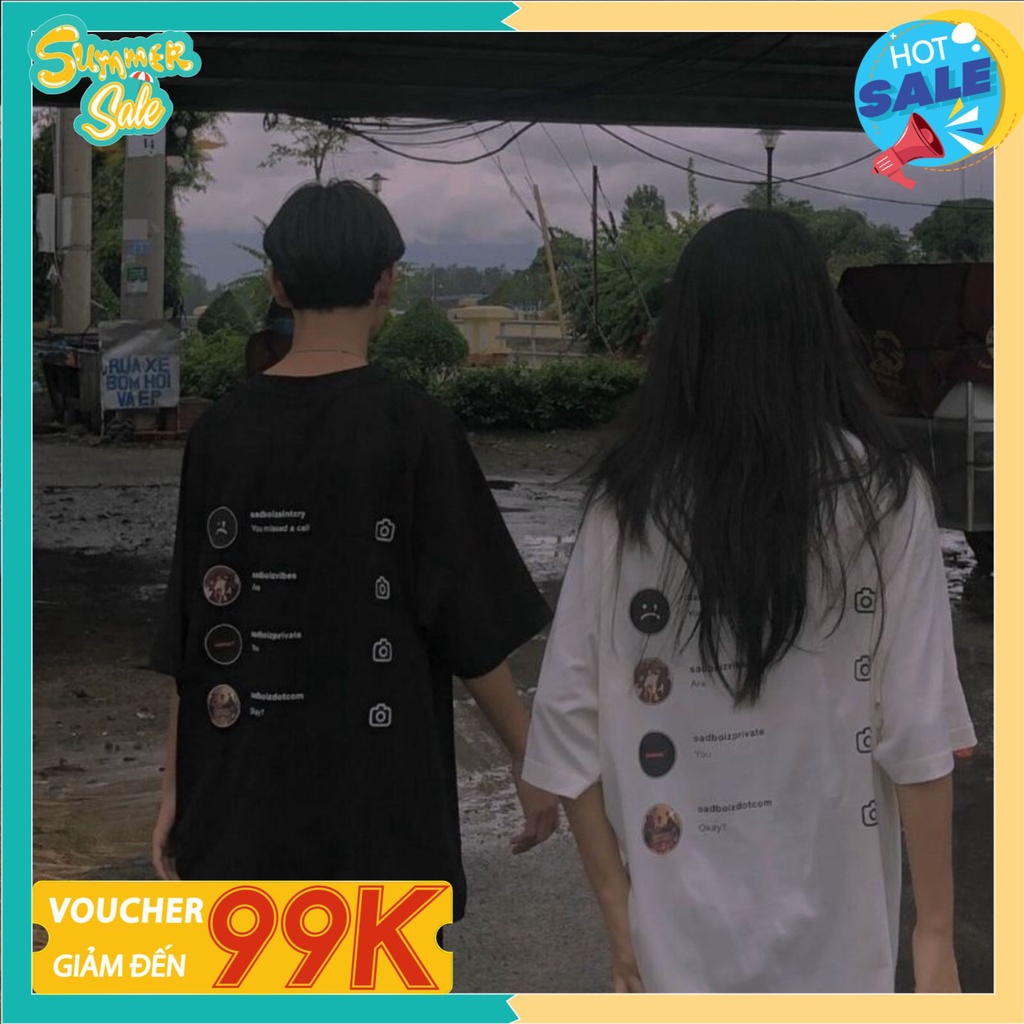 Áo thun nam nữ sad boiz sadtagram, Áo thun tay lỡ form rộng Sadboiz Sadtagram chất cotton co dãn thêu logo mặt mếu