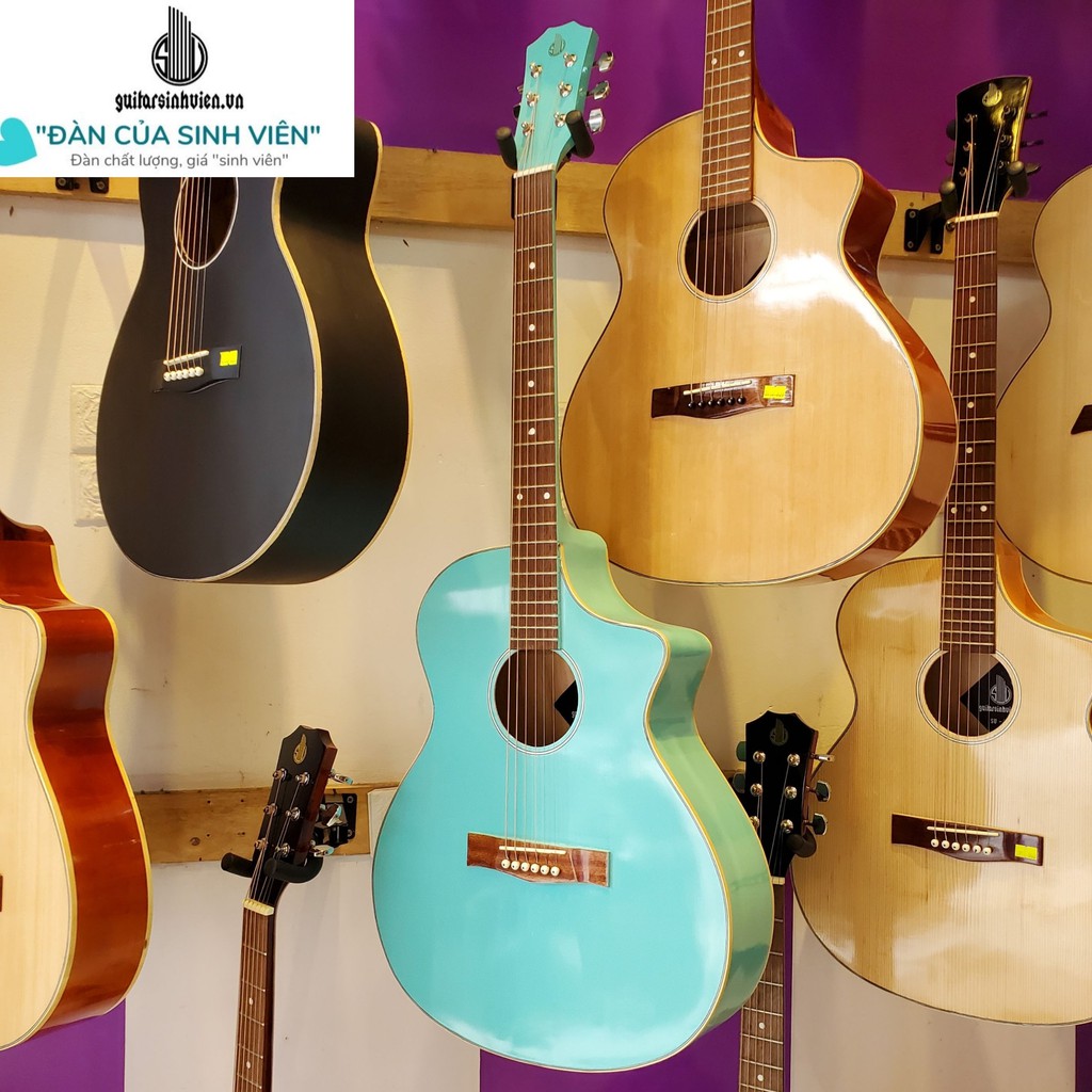 Đàn guitar acoustic màu xanh ngọc chất lượng SV-A1CL - Guitar sinh viên - guitar tập chơi màu xanh - guitarsinhvien.vn