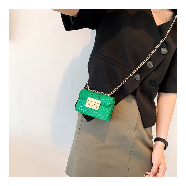 Túi đeo chéo JASMIN NOIR giả da cá sấu thời trang nữ