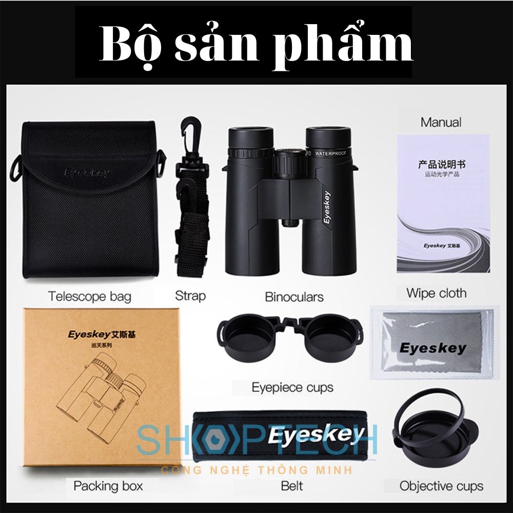 Ống nhòm cao cấp 2 mắt eyeskey 10x42 ED chính hãng quân sự Hyperion mini giá rẻ chuyên dụng săn ong du lịch