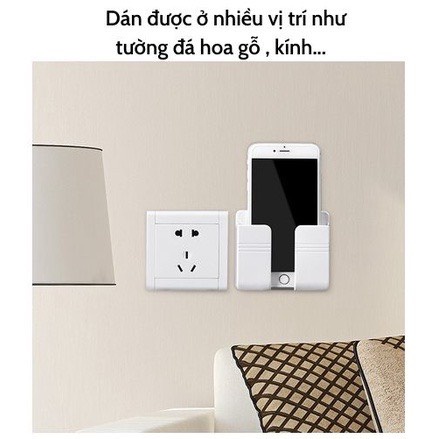 Kệ Dán Tường Để Điện Thoại, Remote - Giá Đỡ Sạc Điện Thoại Thông Minh Đa Năng Tiện Lợi