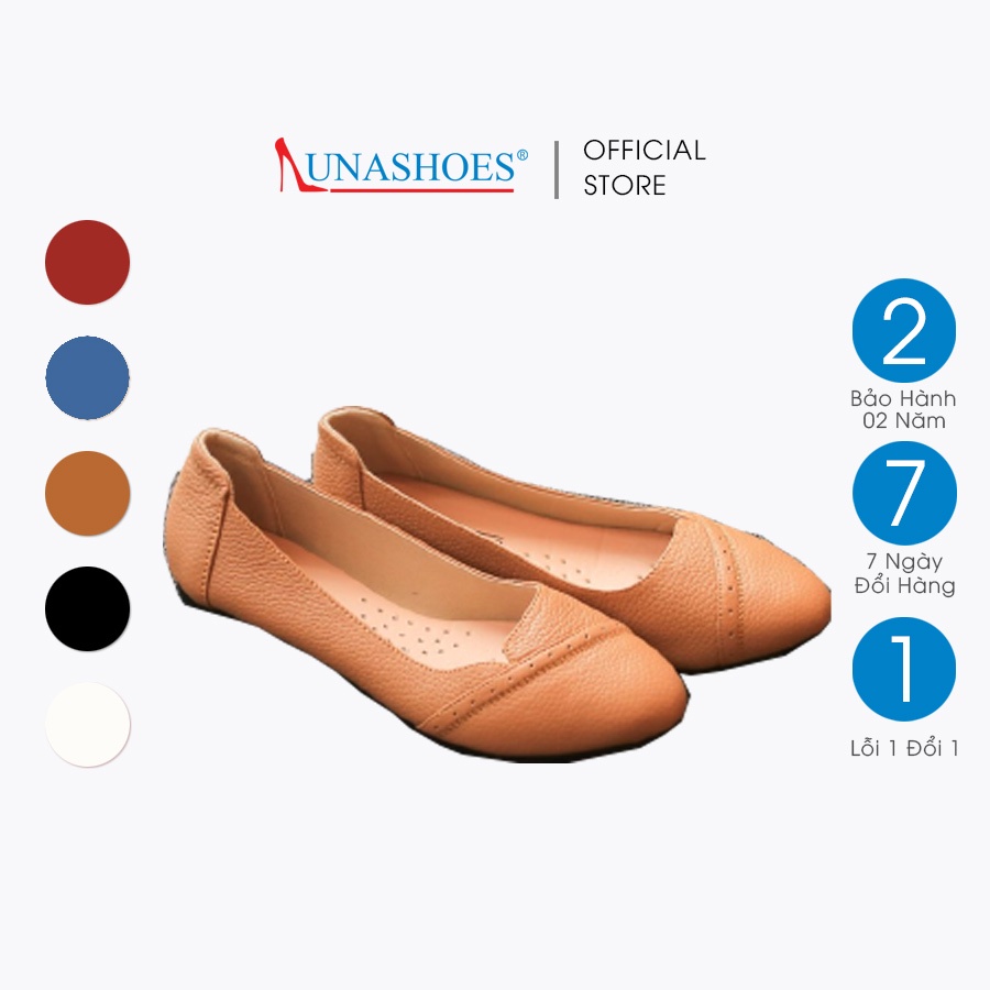 Giày bệt nữ mũi nhọn da bò mềm êm chân Lunashoes  giầy trung niên cho mẹ bảo hành 2 năm