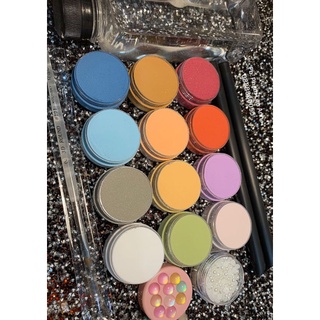 Bột Nail Set 12 hũ bột 10g chuyên đắp hoa bột nail.