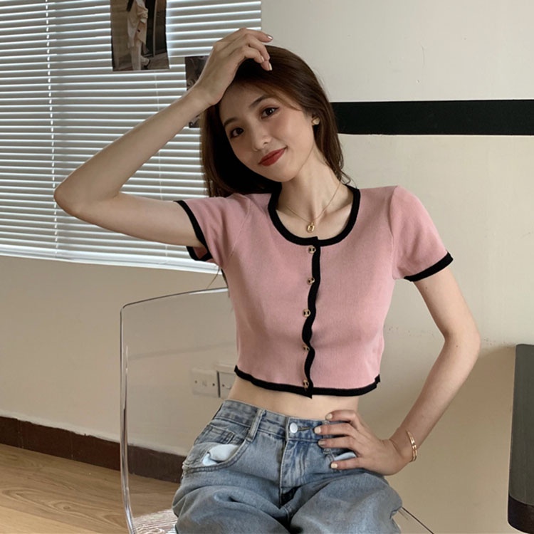 NRVP Áo Khoác Cardigan Dệt Kim Tay Ngắn Dáng Rộng Thiết Kế Mới Thời Trang Theo Phong Cách Hàn Quốc