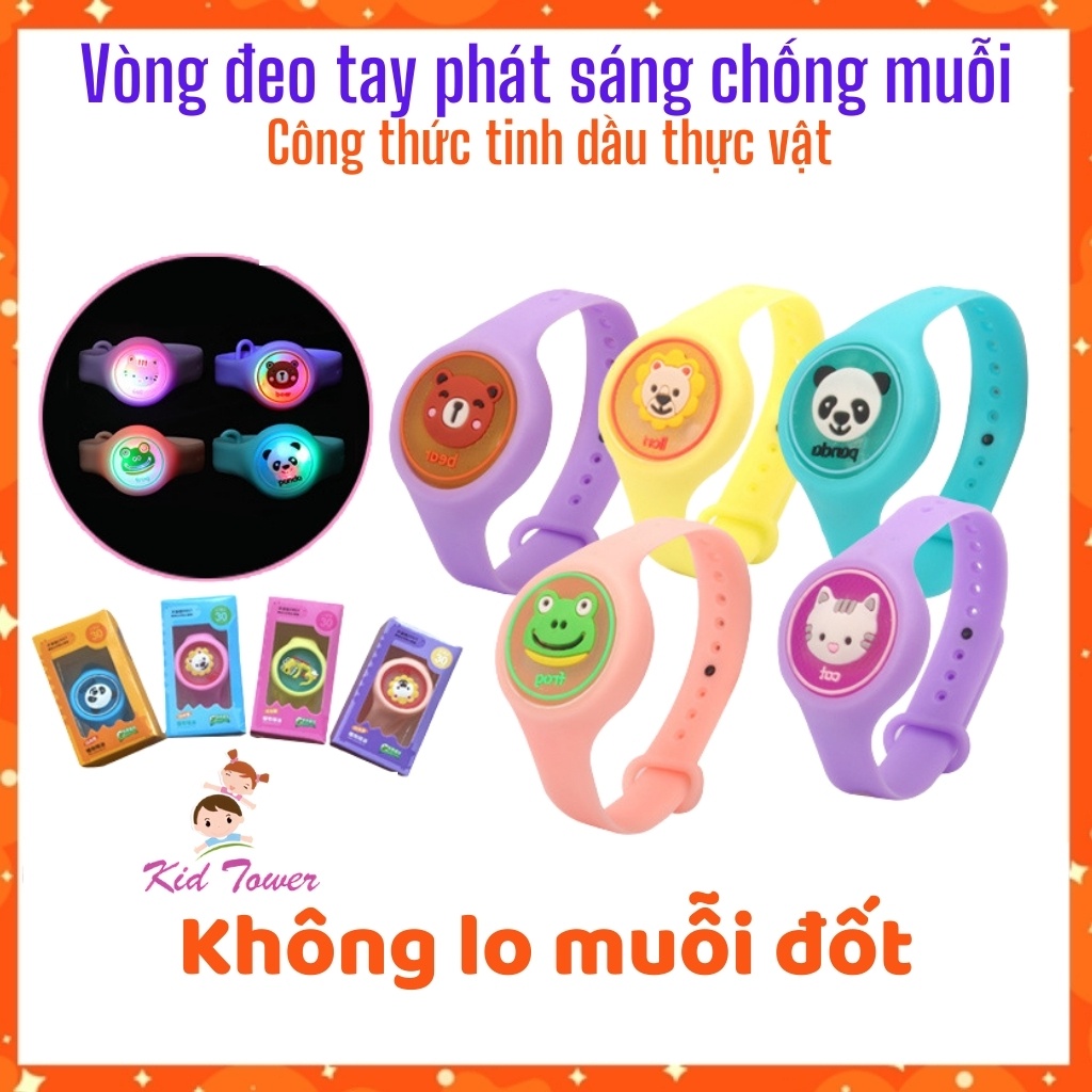 Vòng đeo tay chống muỗi, phát sáng tinh dầu tự nhiên