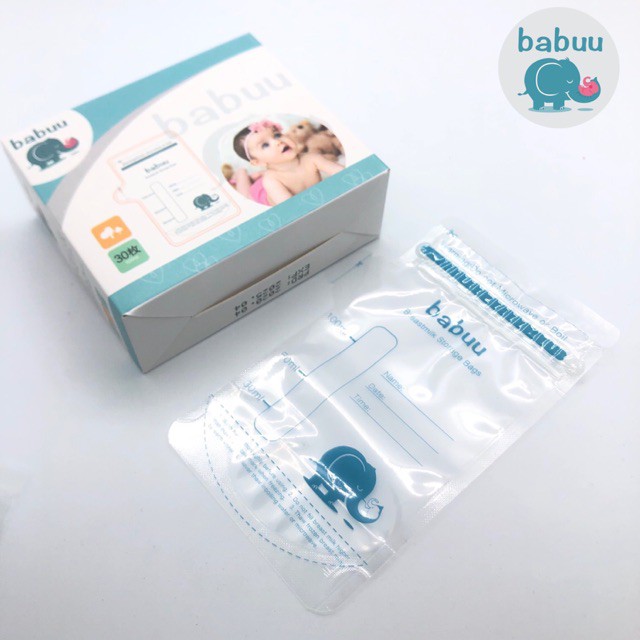 Hộp 30 túi trữ sữa Babu Nhật bản 100ml - Tặng bút ghi chú