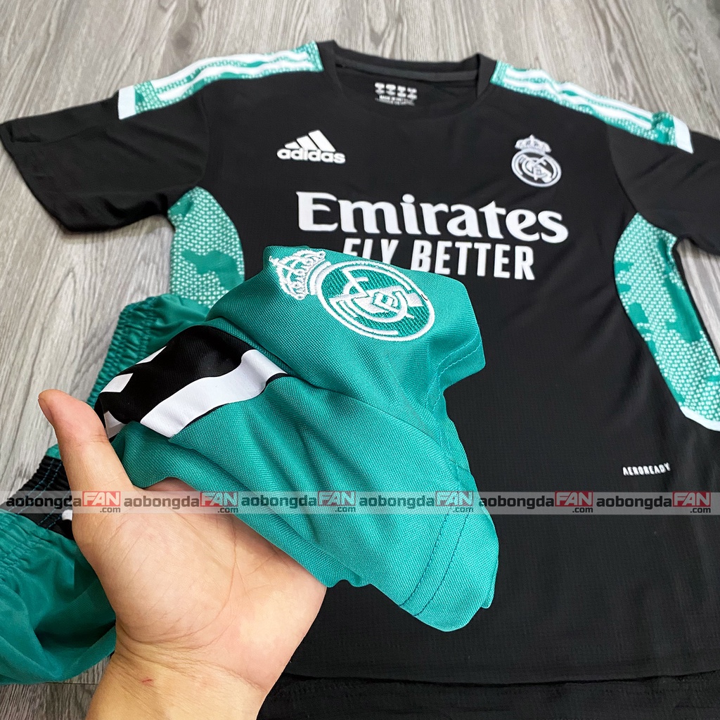 Bộ Quần Áo Bóng Đá Real Đen Sân Khách 2022 - Hàng Thái
