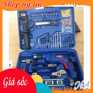 Máy khoan Hyundai bộ nhiều món HKV113 chính hãng, động cơ dây đồng, mạnh mẽ, bền bỉ, BH 6 tháng