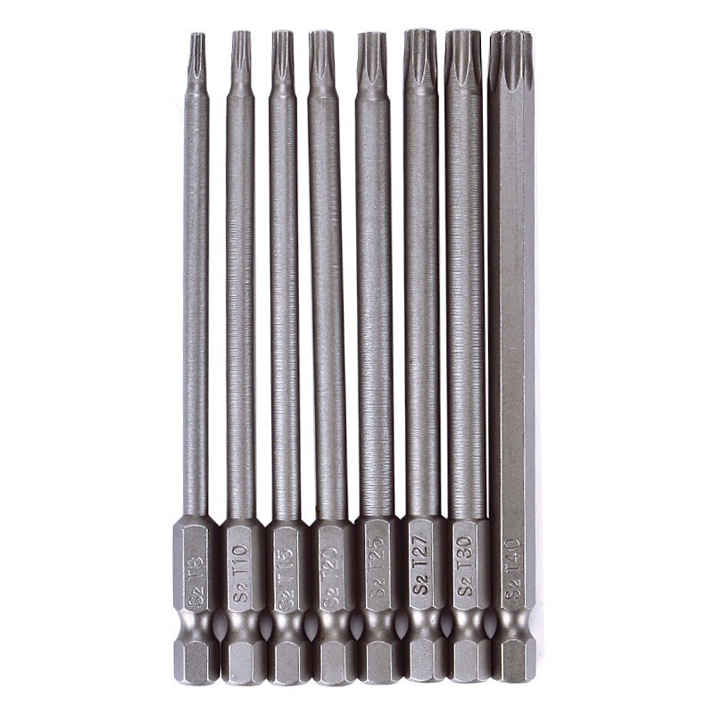 Set 8 đầu tuốc nơ vít T8-T40 100mm 1/4 inch có từ tính chất lượng cao